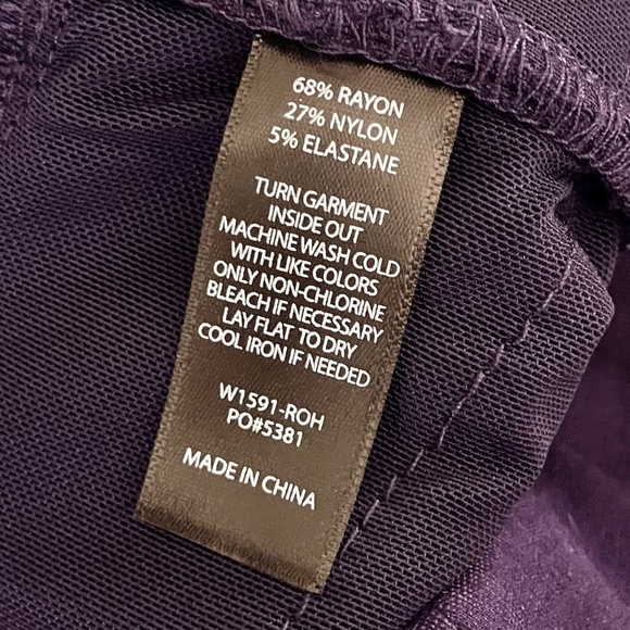 BETABRAND Power Down Skinny Yoga Dress Pants Solid Purple Office Stretch X-Small - Picture 12 of 13